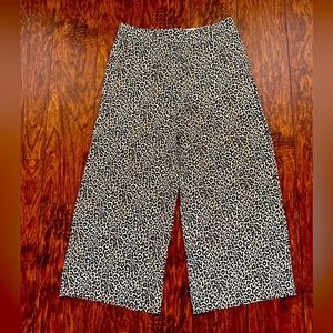 J.Crew Animal Print Cropped Silk Pants